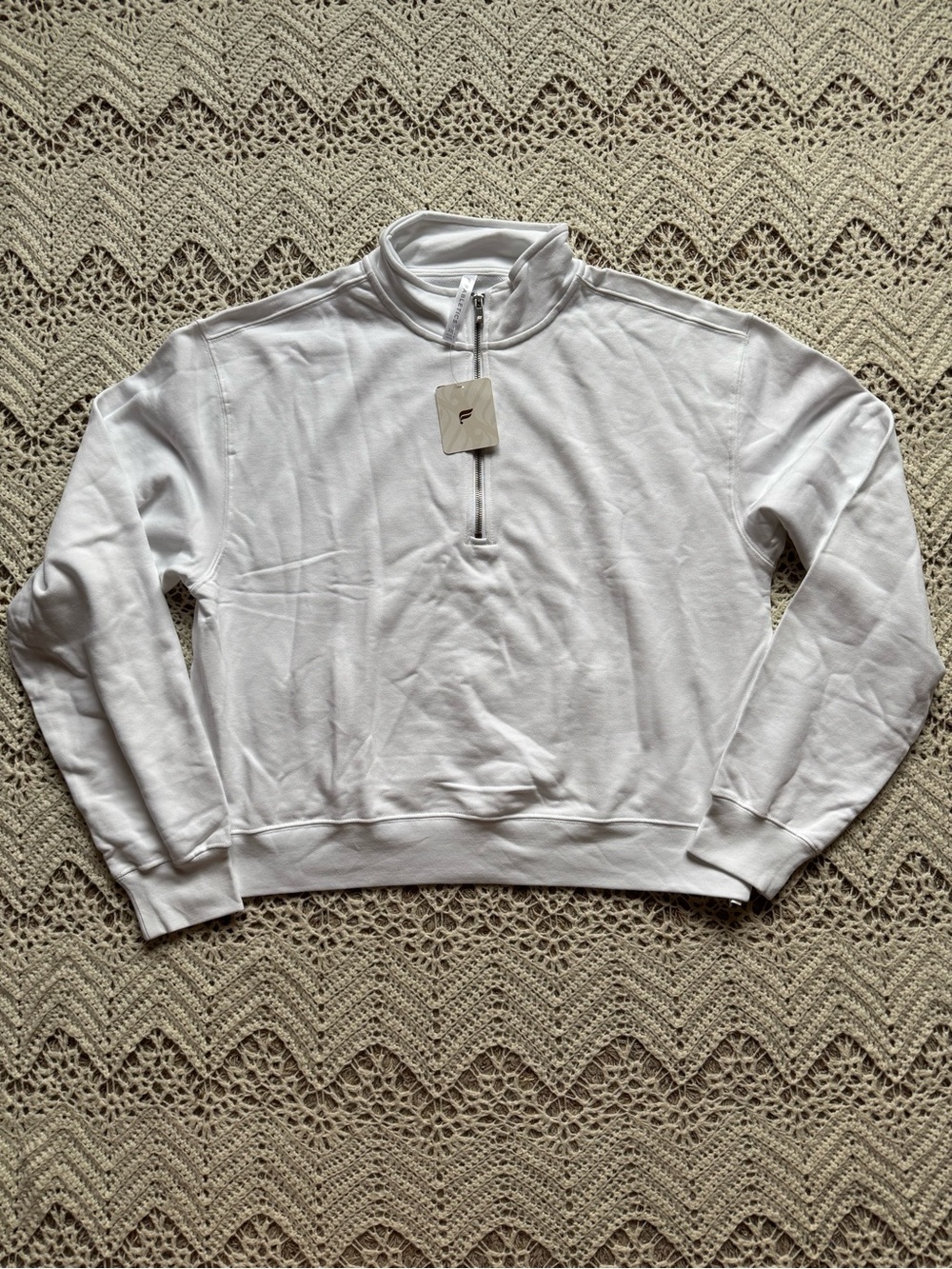 NWT Fabletics White Quarter-Zip XXL Lightweight Go To Half Zip Sweatshirt